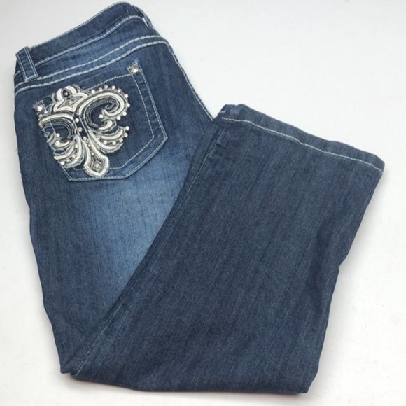 LIKE NEW RECRUIT JEANS DENIM CAPRIS 8/29x22 🦋 - Picture 9 of 11